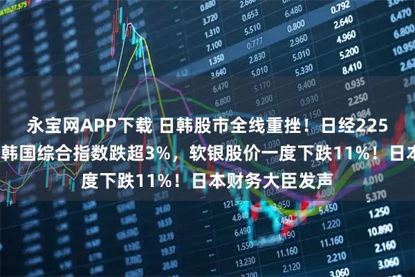 永宝网APP下载 日韩股市全线重挫！日经225指数跌超2%，韩国综合指数跌超3%，软银股价一度下跌11%！日本财务大臣发声